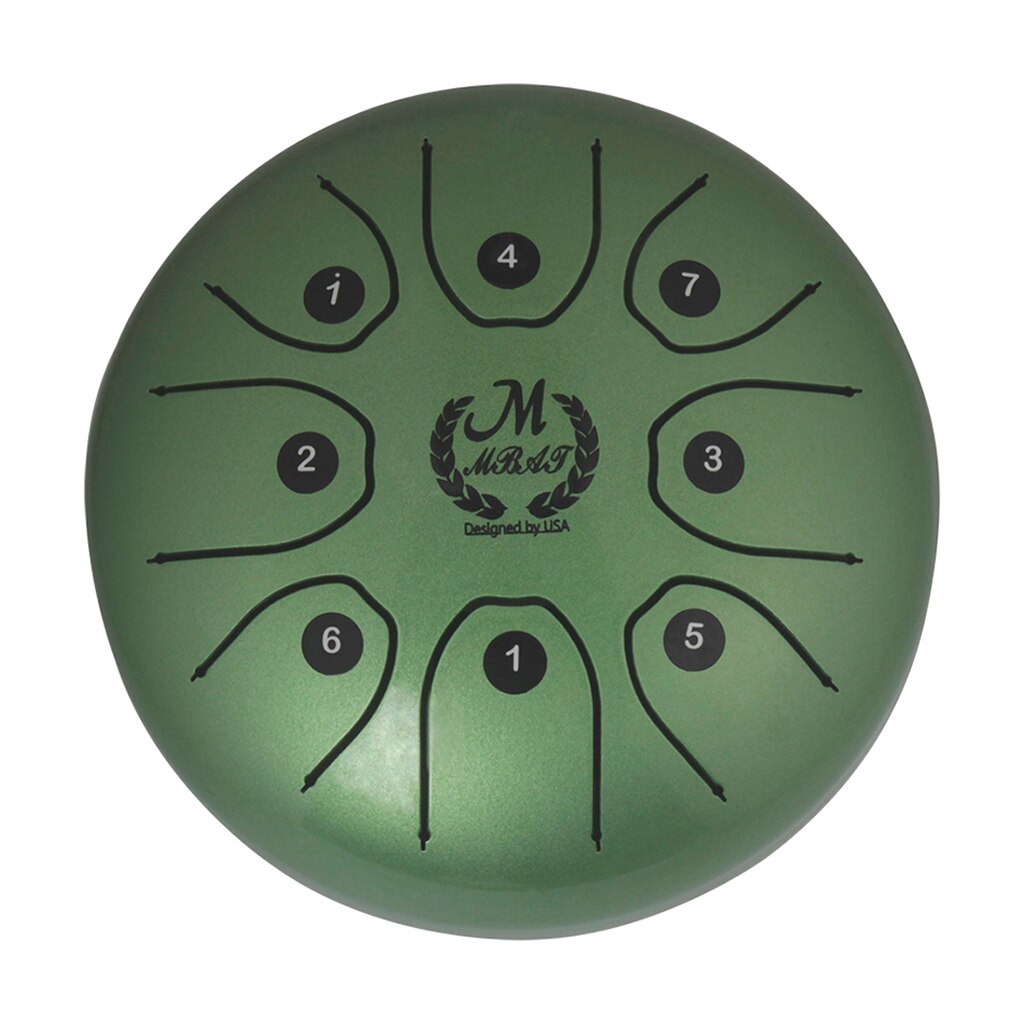 5.5 Inch Mini Tong Drum C Tune 8 Notes Handpan Drum W/Drumstick Opbergtas Voor Volwassenen Kids Beginners: Green