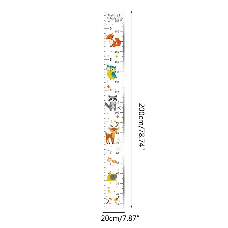 Børn meter vægkort hængende højde vækst måling lineal baby børnehave dekor 91ad