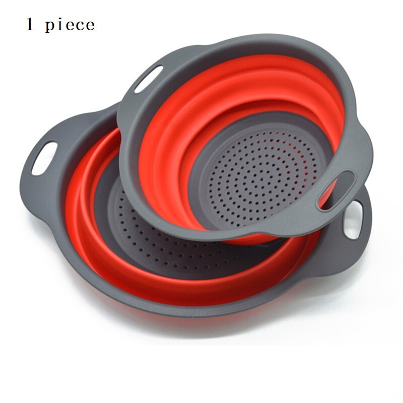 Panier de vidange pliant panier extensible rond panier de lavage en caoutchouc panier de fruits outils de rangement de cuisine une pièce: 2 / M
