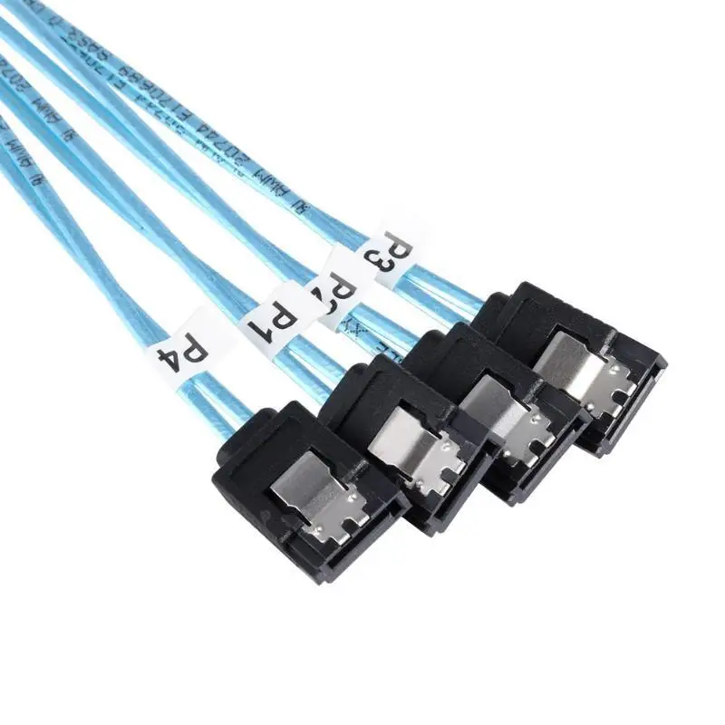 SAS SATA-kabel Mini-SAS SFF-8087 naar 4 SATA-kabel Mini SAS 4i SFF8087 36P naar 4 SATA 7P-kabel 12Gbps 50cm harde schijfgegevens