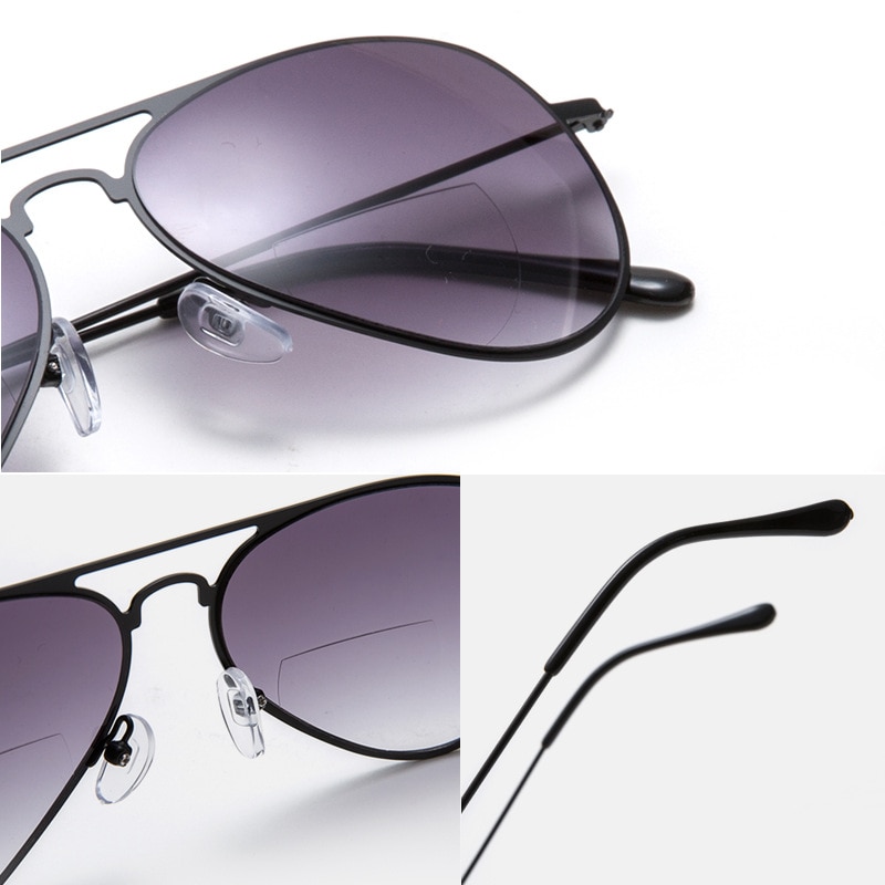 Zilead Reading Sunglasses Retro Pilot Metal Women&amp;Men Presbyopic Shades Glasses Eyewear With Diopters Presbyopic+1.0~+3.5 Unisex