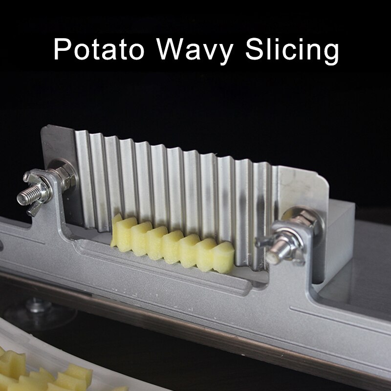 Commercial Stainless Steel Potato Chip Slicer French Fries Potato Cutter Potato Wavy Slicing Kitchen Vegetable Fruit Knives Tool