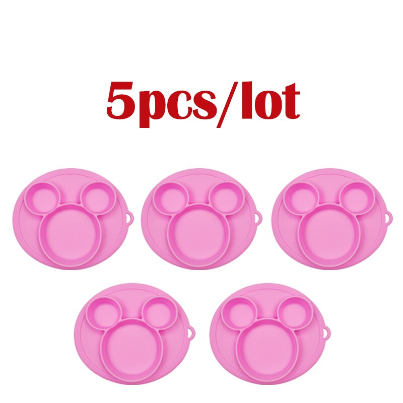 5 stuks/partij baby siliconen bordjes kinderkom borden babyvoeding siliconen kom baby silicagel borden kinder serviesgoed