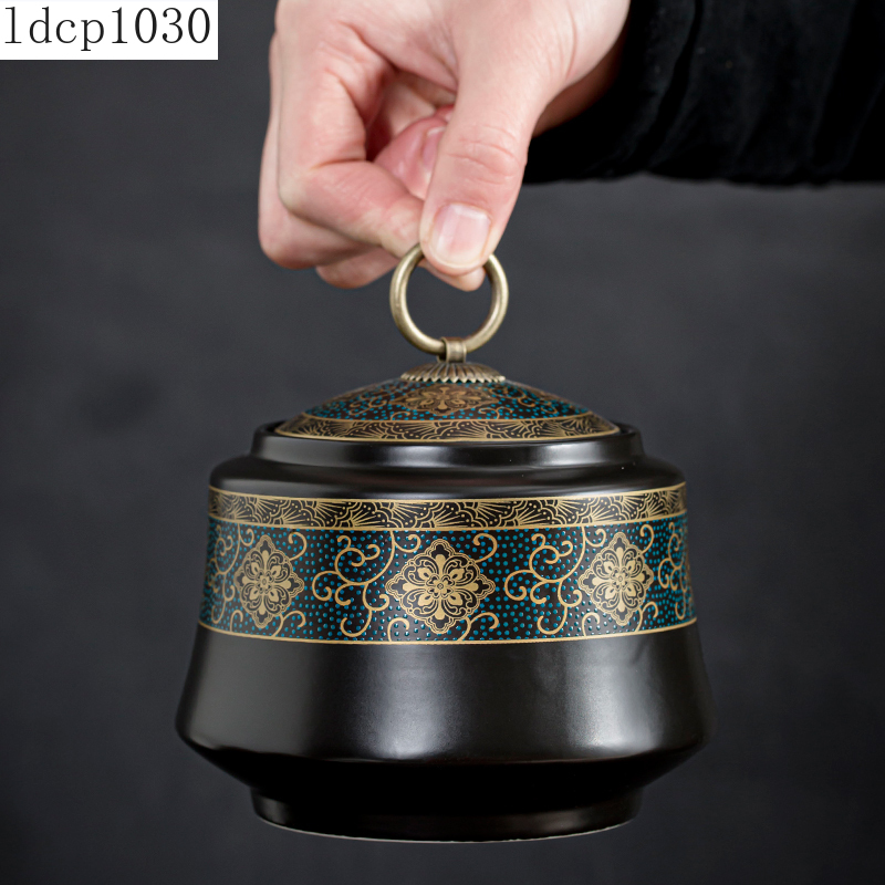 Thee Blikken Keramische Verzegelde Blikken Koperen Ring Deksels Thee Opslag Tanks Vochtbestendige Thee Containers Woonkamer Theetafel accessoires