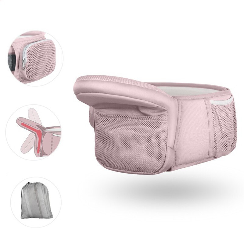 Tabouret de taille pour bébé, siège de hanche pour enfant, ceinture de taille, marcheur, écharpe de maintien de la taille: pink