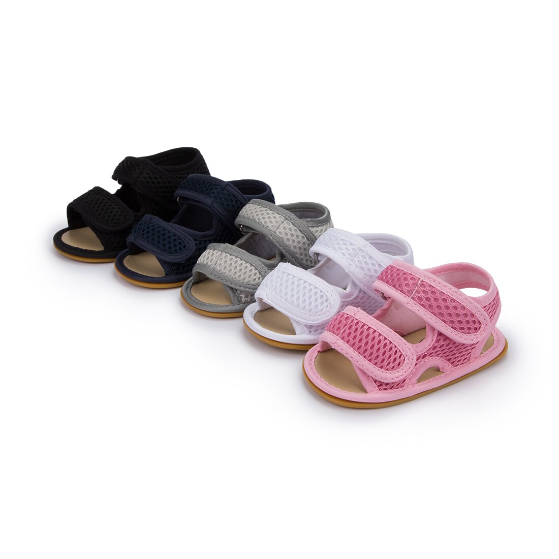 Sandales souples antidérapantes pour bébés filles et garçons de 0 à 18 mois, chaussures d'extérieur, de première