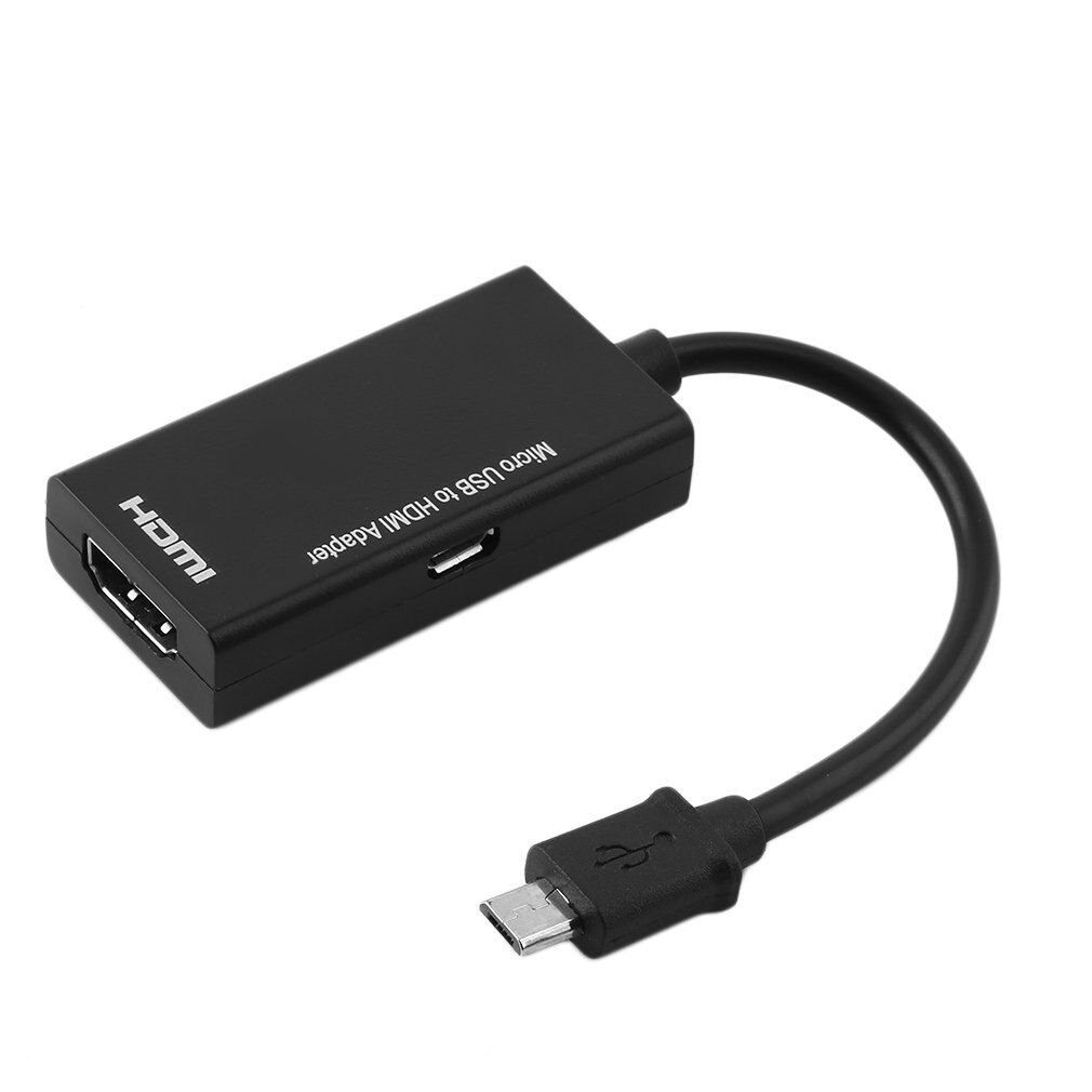 Display Port Micro USB To HDMI Adapter Cable Converter Black 12cm Portable Light Weight Easy to Use