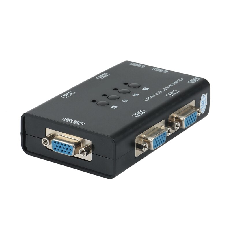 USB VGA KVM Switch,4 Port Selector Automatic Switcher for 4PC Sharing One Video Monitor and 3 USB Devices,Keyboard,Mouse