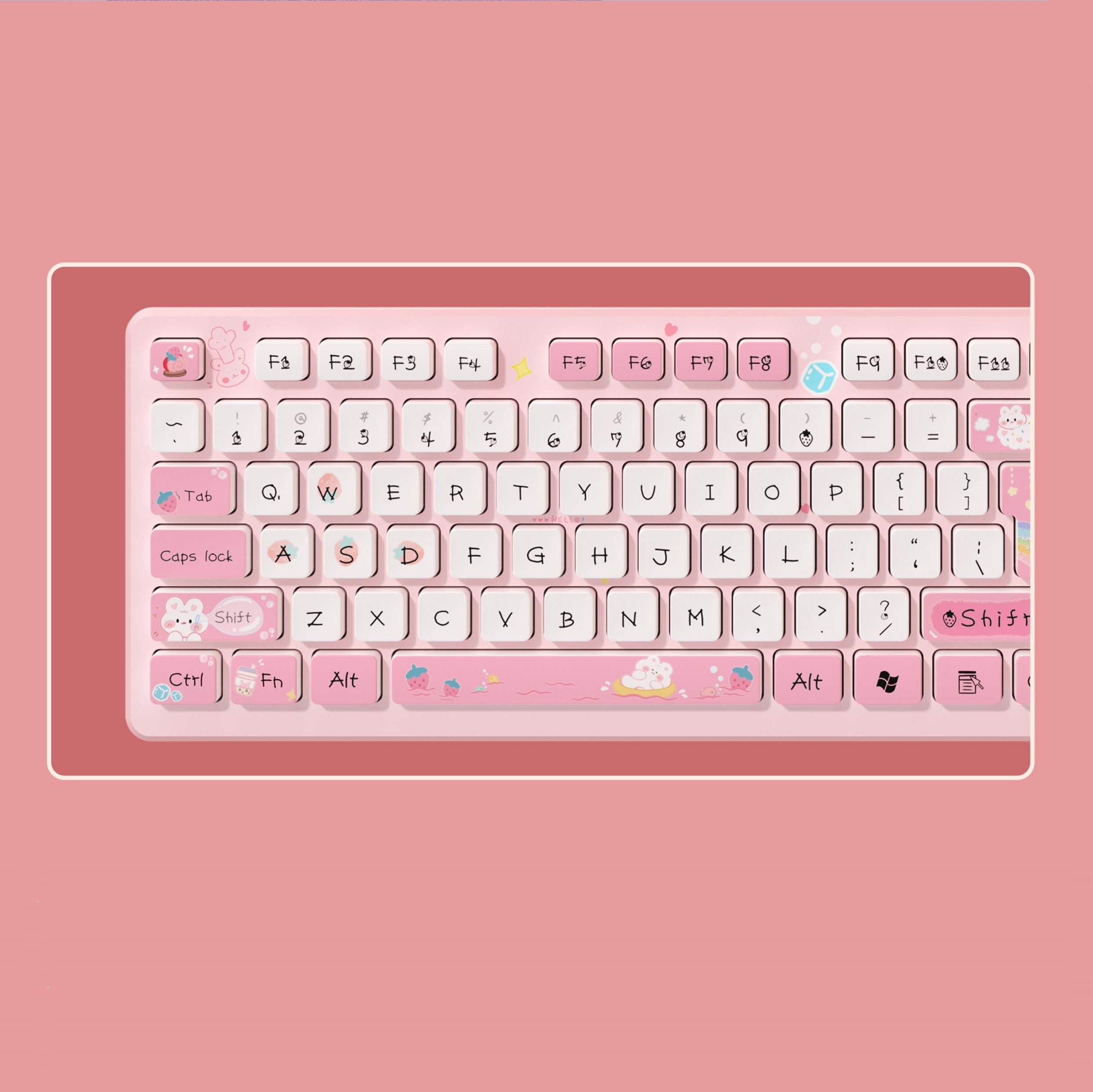 Roze Bedraad Toetsenbord Voor Kantoor Pc Met Mute Klik