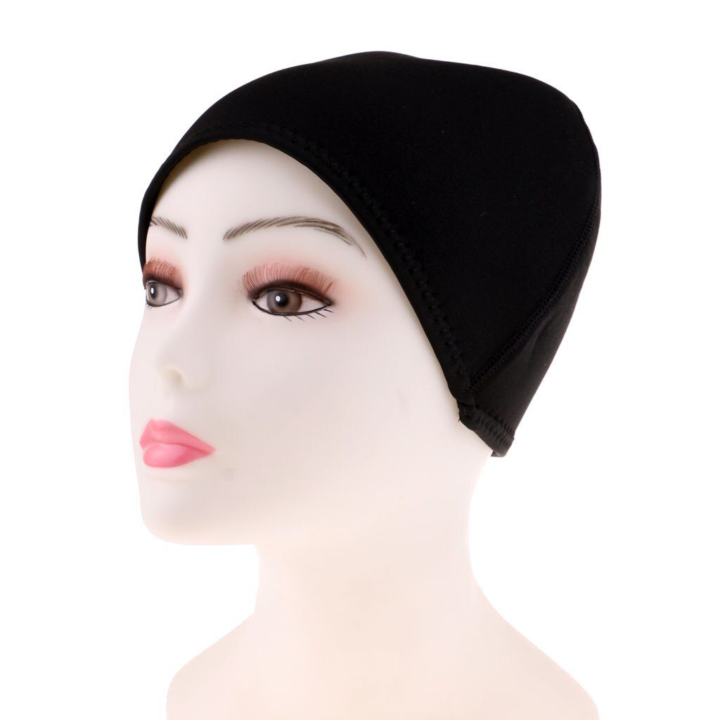 Beanie Hut 2mm Neopren Stretchy Warme Wasserdichte Segel Surf Wandern Schwimmen Kappe: Black S 53 to 57cm