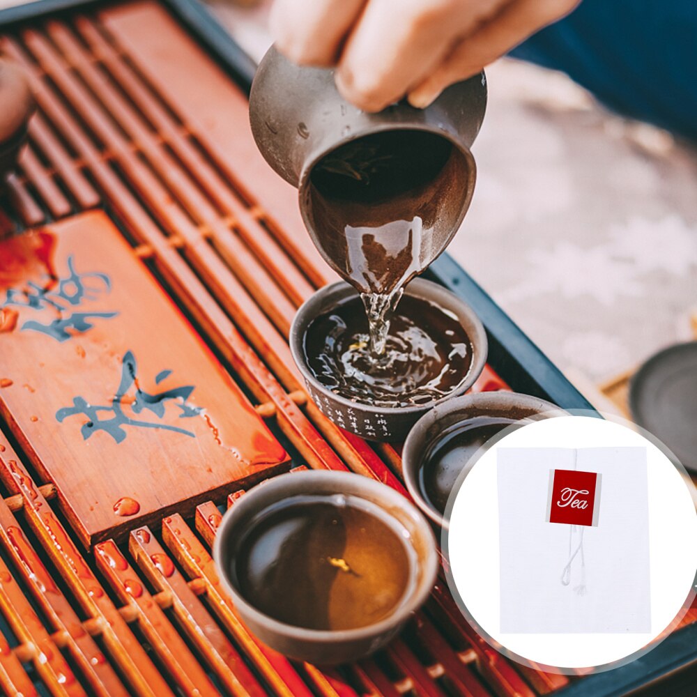 100PCS Disposable Teabags Infuser Premium Drawstring Mini Herb Bag Tea Bag: 6.5cmX8cm