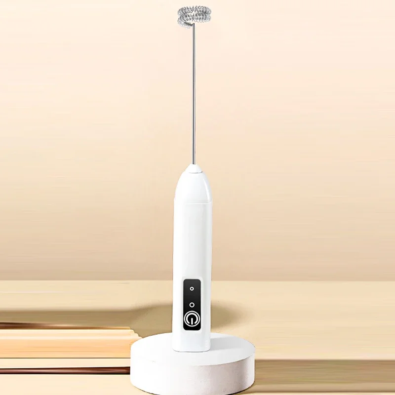 Xiaomi Electric Milk Frother Portable Egg Beater Hand Held Coffee Whisk Foam Mixer Rechargeable Kitchen Household Milk Foamer: WHITE
