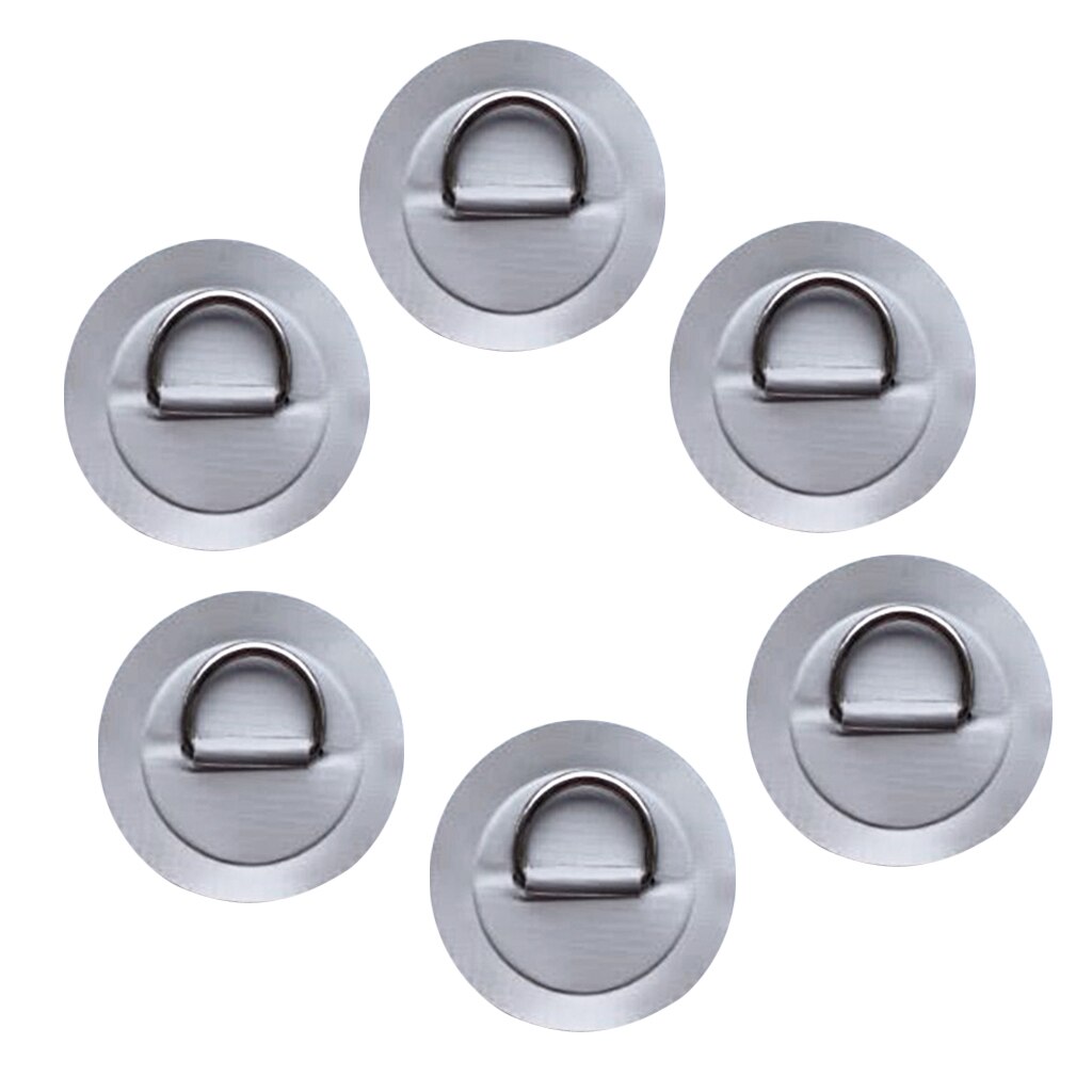 6 pcs/set 3.15' 316 Stainless Steel D Ring Pad/Patch for PVC Inflatable Boat Raft Dinghy Canoe Kayak Surfboard SUP Rowing Boats: Grey