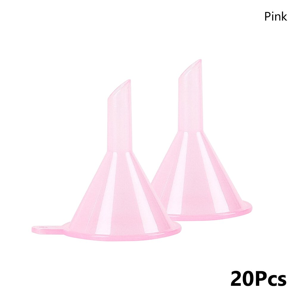 10-20Pcs Mini Funnels Small Plastic For Perfume Diffuser Bottle Mini Liquid For Narrow Fine Bottleneck Bottles Plastic Funnel: 20pcs Pink
