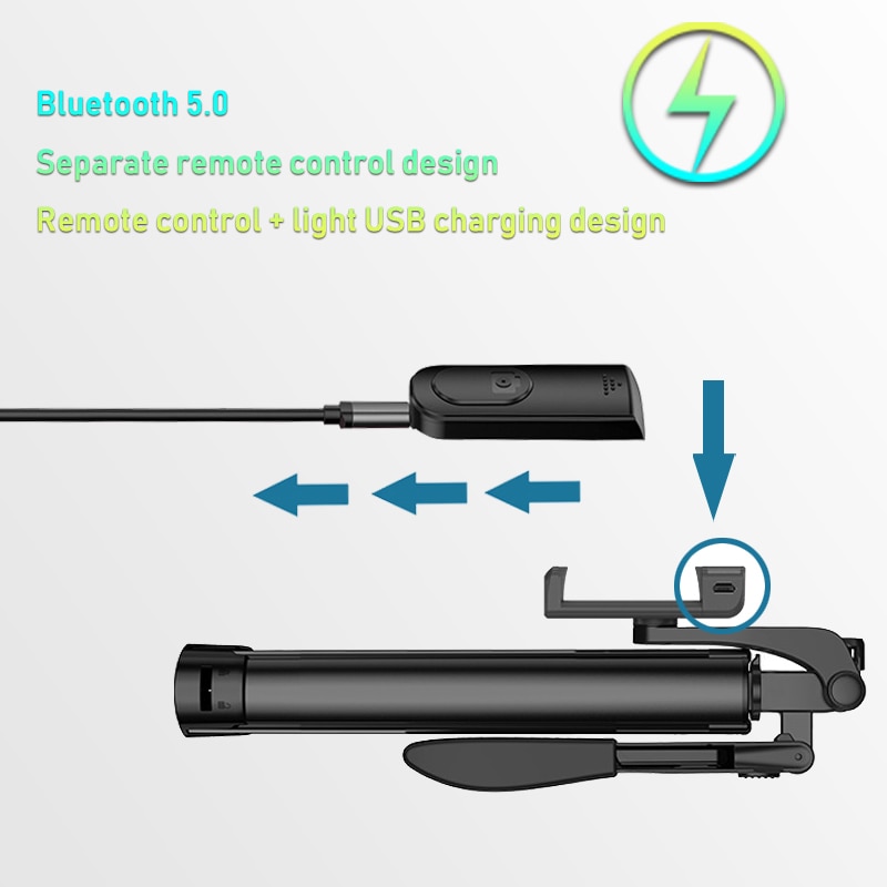 YUNAO A21 Handheld gimbal selfie stick support remote control Rechargeable bluetooth selfie stick tripod for phone selfie
