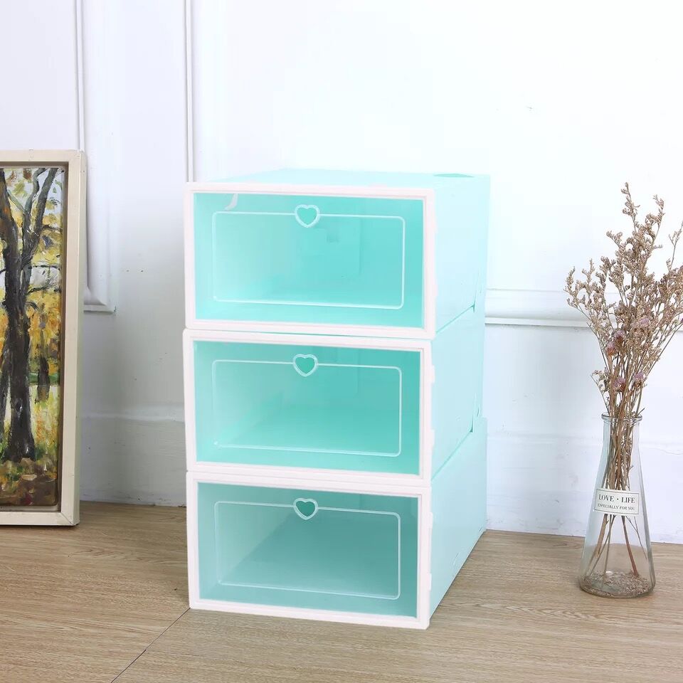 Scatola per scarpe trasparente scatole per scarpe scatola per organizer per scarpe antipolvere addensata può essere sovrapposta scarpiera combinata: Rosso