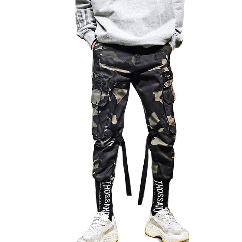 Mannen Mode Camo Broek Haran Hip Hop Potlood Joggers Streetpants ONS Size S-XL