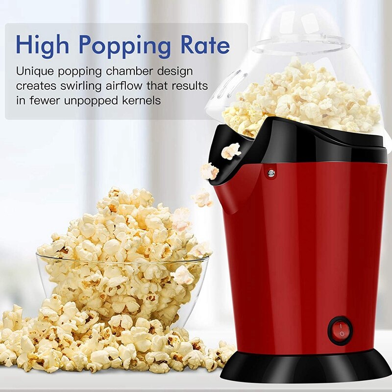 Popcorn Maker Air PopCorn Popper 1200W with Measuring Cup No Oil for Home Party -Corn Machine US Plug