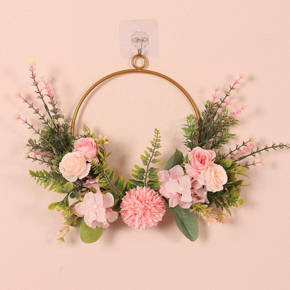 Krans kunstmatige pioen gesimuleerde slinger Rotan ring decoratie fotografie rekwisieten bruiloft krans bloem huisdeur decoratie krans decor ( kleur: rood