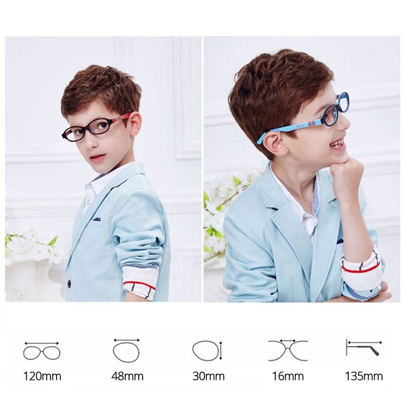 SECG TR90 Ultralight Soft Flexible Safety Kid Children Frame Glasses