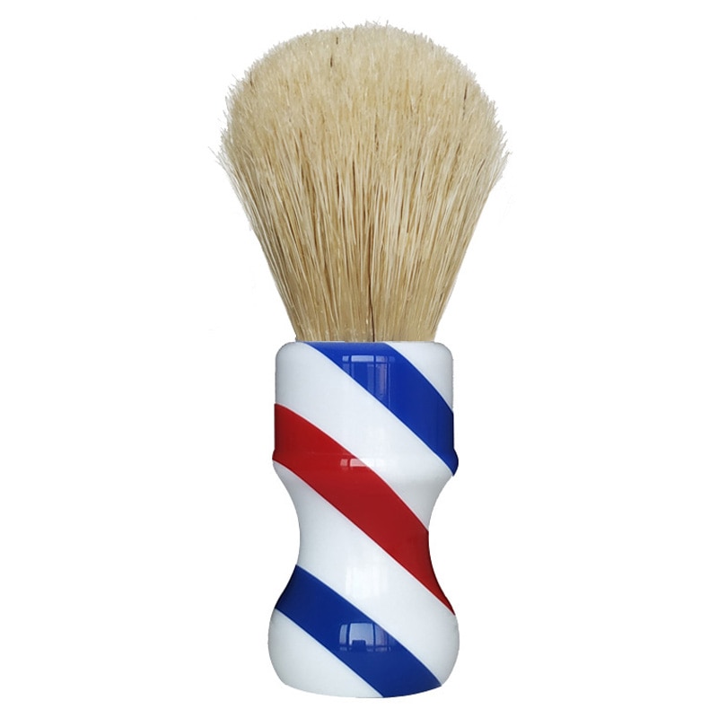 Dscosmetic-Brocha de afeitar de cerdas de jabalí, hisopo de nudos de pelo con mango de resina, poste de barbero