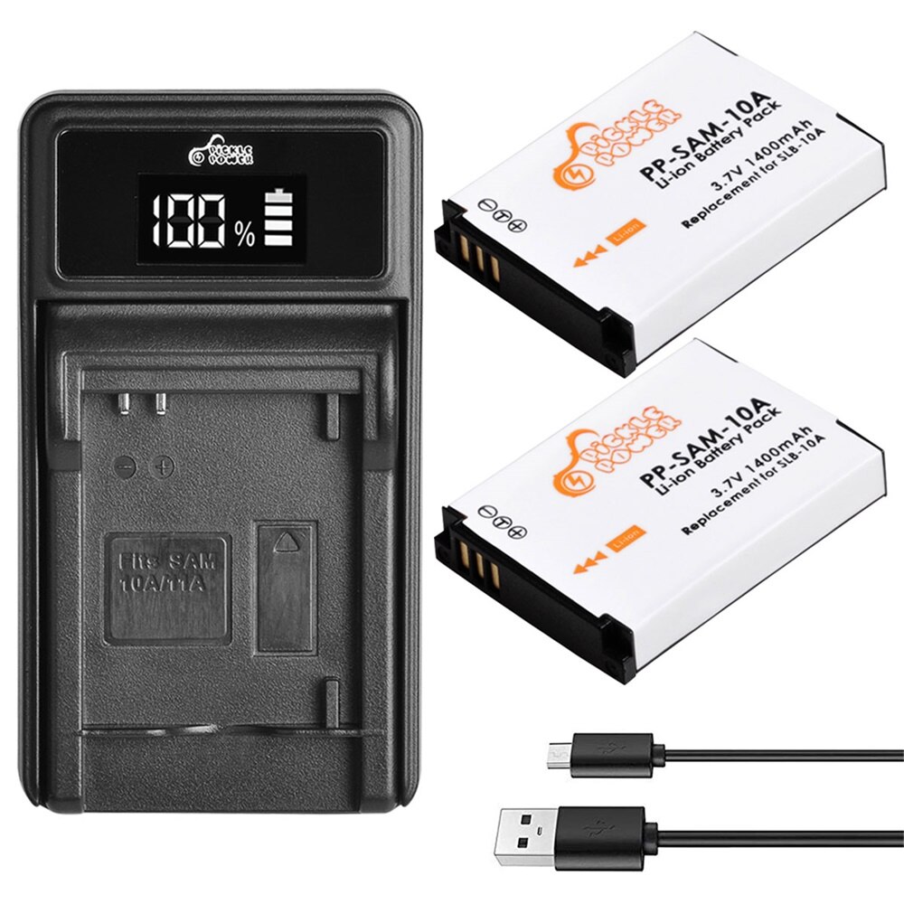 SLB-10A SLB10A SLB 10A Battery and LED Charger for Samsung EX2F HZ15W SL202 SL420 SL620 SL820 WB150F WB250F WB350F WB750 WB800F: 2 battery 1 charger