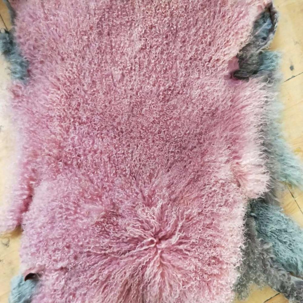 Echte Mongoolse Lam Bont Plaat Echt Bont Deken Voor Sofa Fur Throw Deken Dekens/Tapijten Schapenhuid Tapijt Tibetaanse: pink