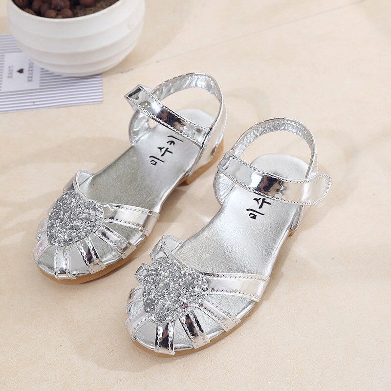 Princess shoes Summer Cute Princess Dance Kid Girl Leather Princess Sandals Soft Crib Shoes Toddler Prewalker