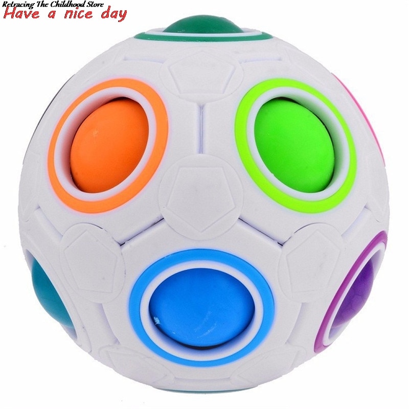 1 Pcs Kreative Regenbogen Fußball Puzzle Lernen & Pädagogisches Spielzeug Für Kinder Kinder Erwachsene Sphärische Magic Cube Spielzeug