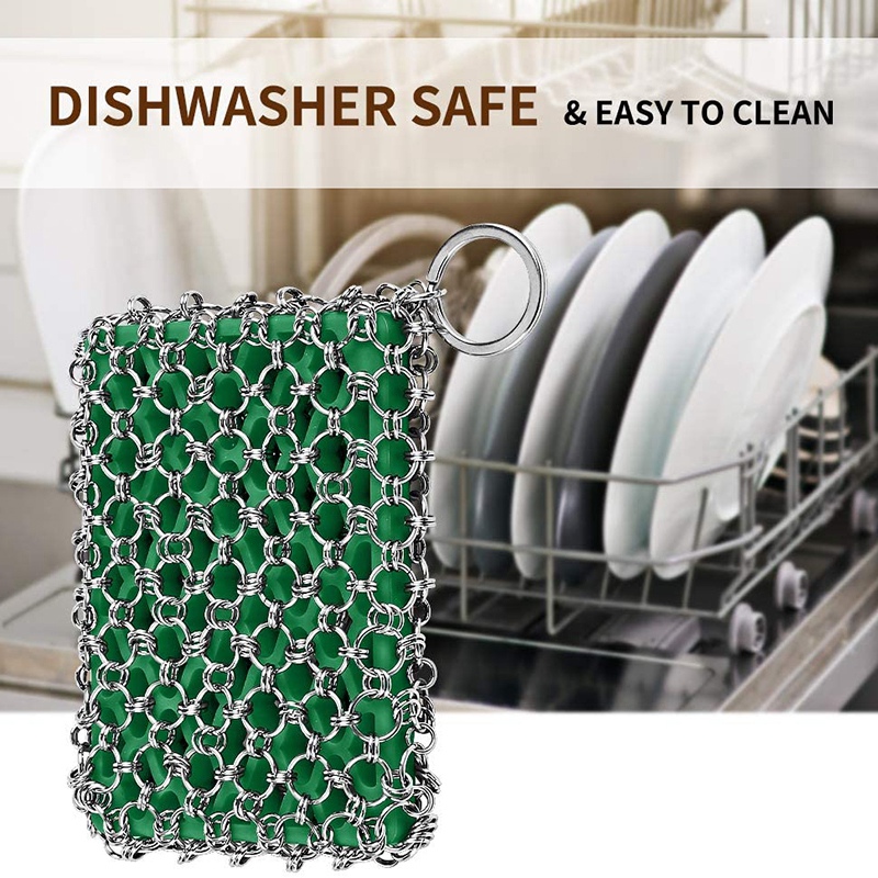 Clean Frying Pan Cleaner-Upgraded Chain Nail Scrub Care Suitable for Habit Pot