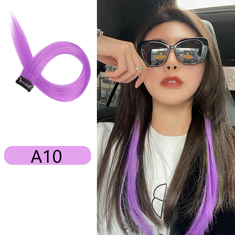 Clipe De Extensão Do Cabelo No Hairpiece, Long Straight Hanging Ear Wig, Extensões Sintéticas Acessórios, 60cm: Branco