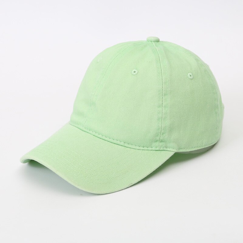 Korean Men&#39;s Baseball Cap Washed Cotton Light Board Multi-Color Optional Pure Color Bone Cap Stitching Hip Hop Sun Visor Dad Hat: green