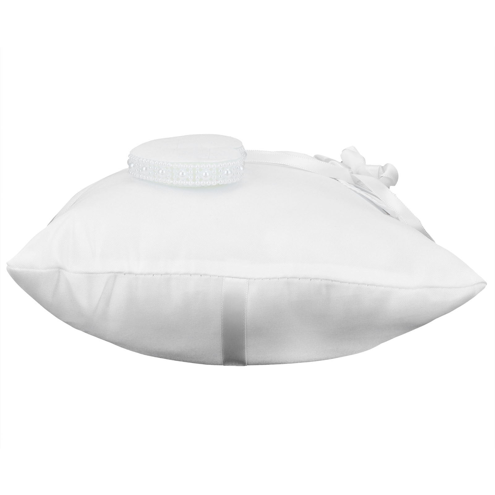 Hvid ringpude camellia hjerteform ringpude bryllup forsyninger til fest bryllup gør-det-selv hjem dekoration