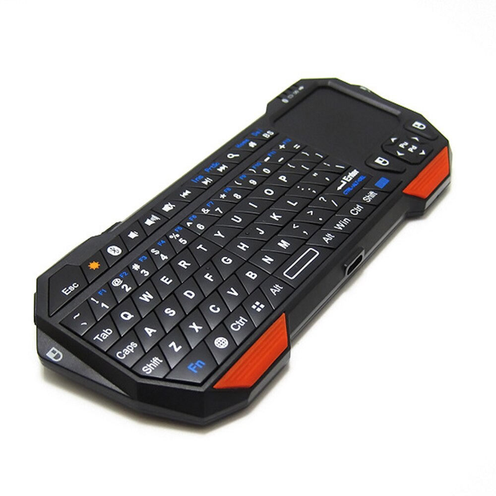 Trådløst mini tastatur bluetooth tastatur med touchpad til smart telefon projektor tablet pc spil konsol 450 li- ion batteri