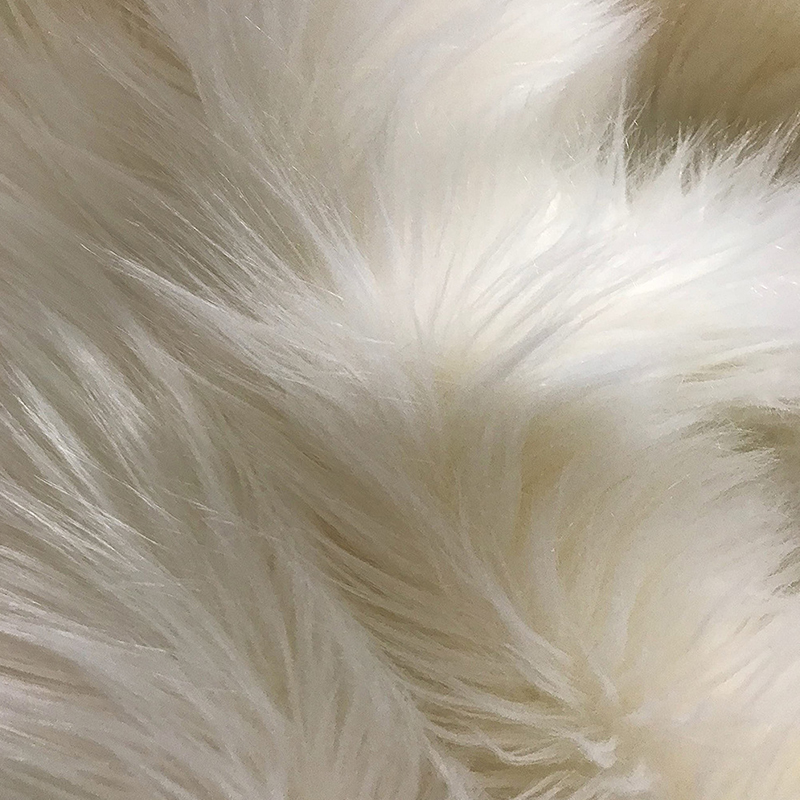 Zachte lange vachtstof kleurrijke vierkante pluche kunstmatige patchwork doe-het-zelf handgemaakte kerstpop baard haar kussen naaimateriaal accessoire: Wit