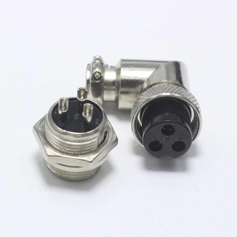 1Set GX16 90 Graden Haakse Xlr 16Mm Elleboog 2 3 4 5 6 7 8 9 Pin vrouwelijke Plug Mannelijke Chassis Mount Socket Luchtvaart Connector