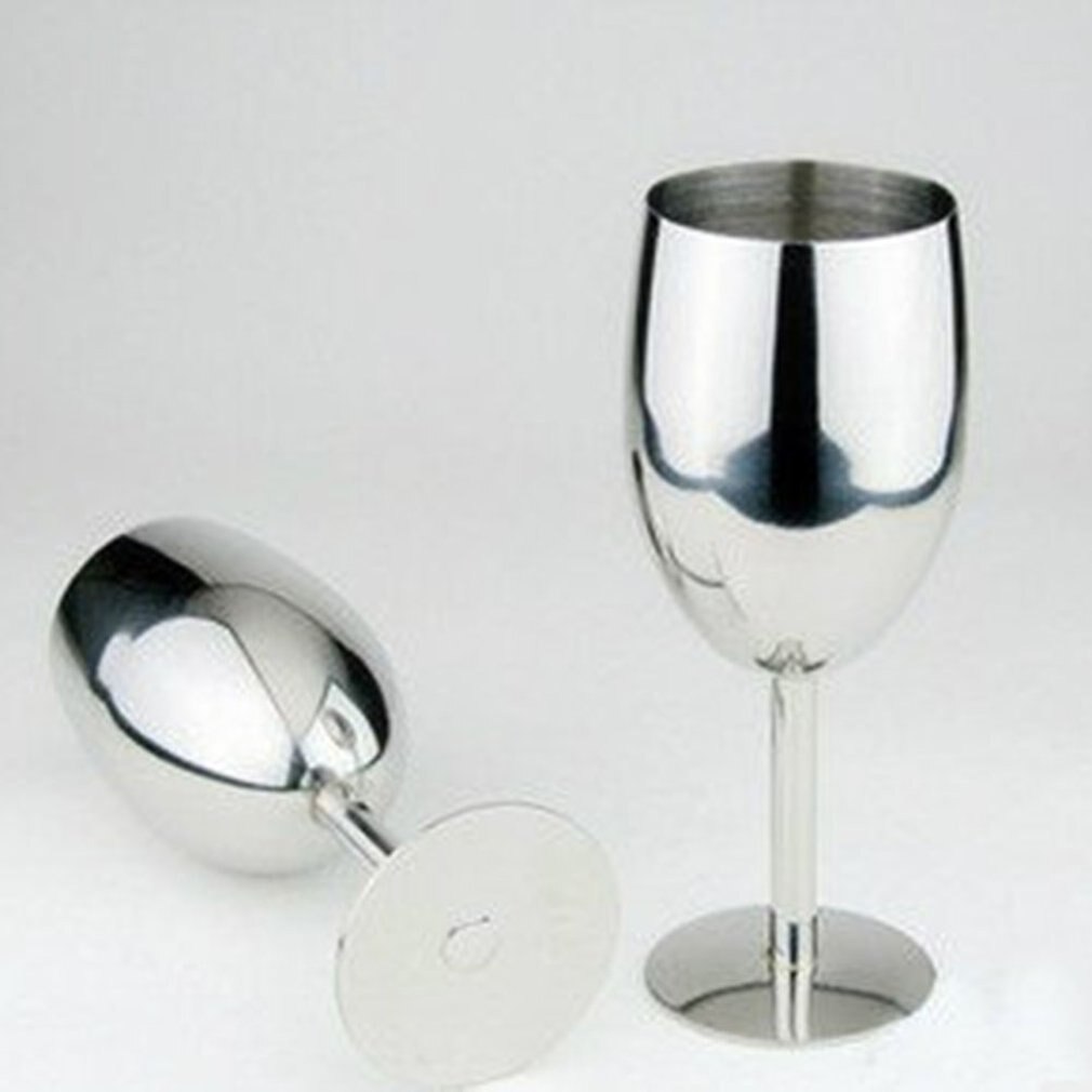 Stainless Steel Red Wine Goblet Bar Party Beer Juice Drink Champagne Cup Rust Resistant Durable Easy to Clean Party Supplies