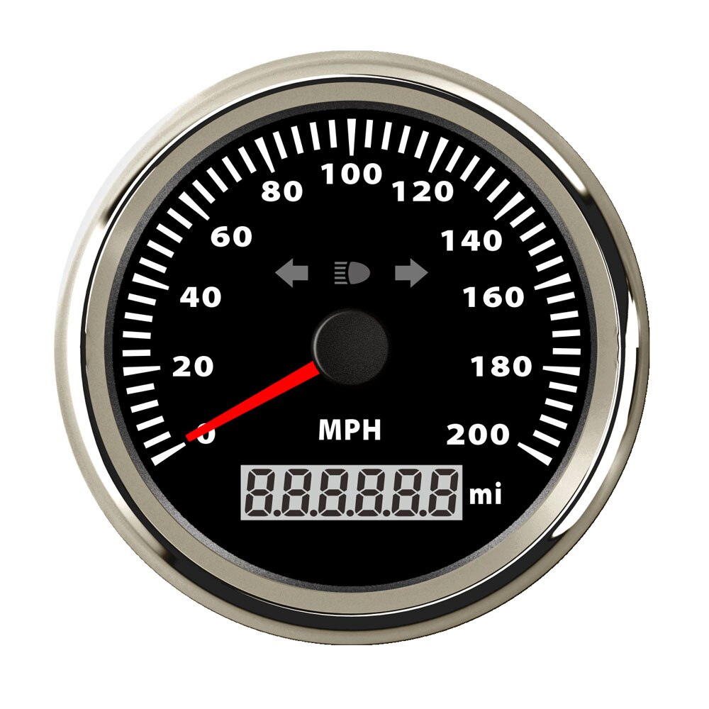85mm Universal Speedometer Gauge 200km/h Speed Meter For Car Motorcycle Boat With Backlight 12V / 24V