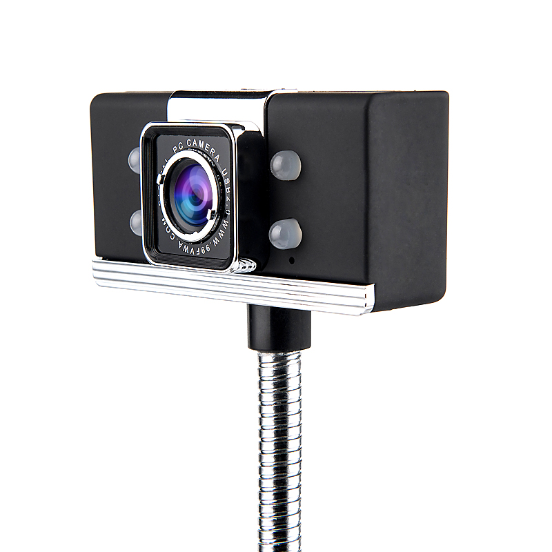 USB 2.0 Wired Webcams1080P PC Laptop Video Camera Adjustable Angle HD LED Night Vision With Microphone black