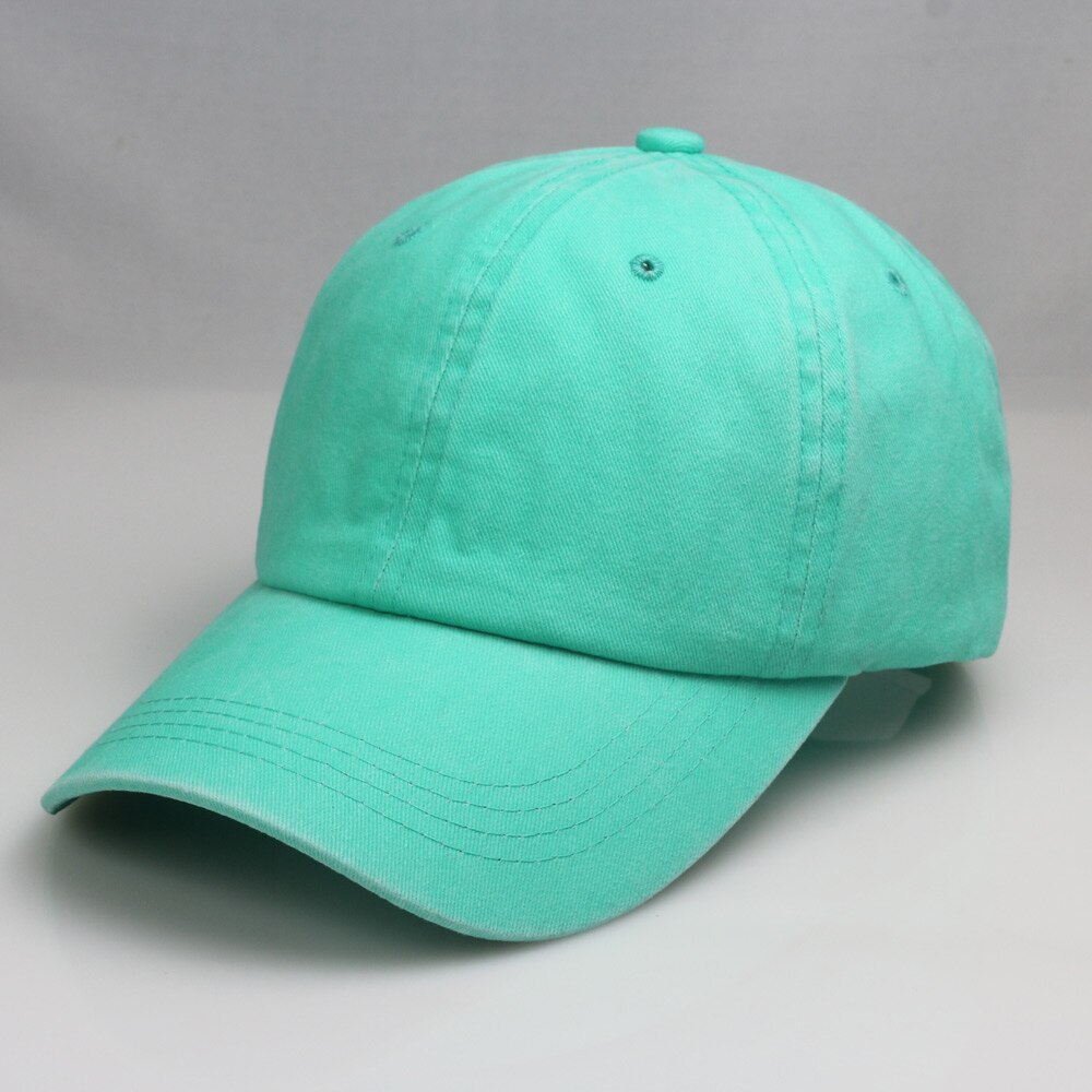 Damer mintgrønn ustrukturert baseballcaps vasket bomull 6 panel ball lokk retro #39 neon gul neon rosa: Mintgrønn