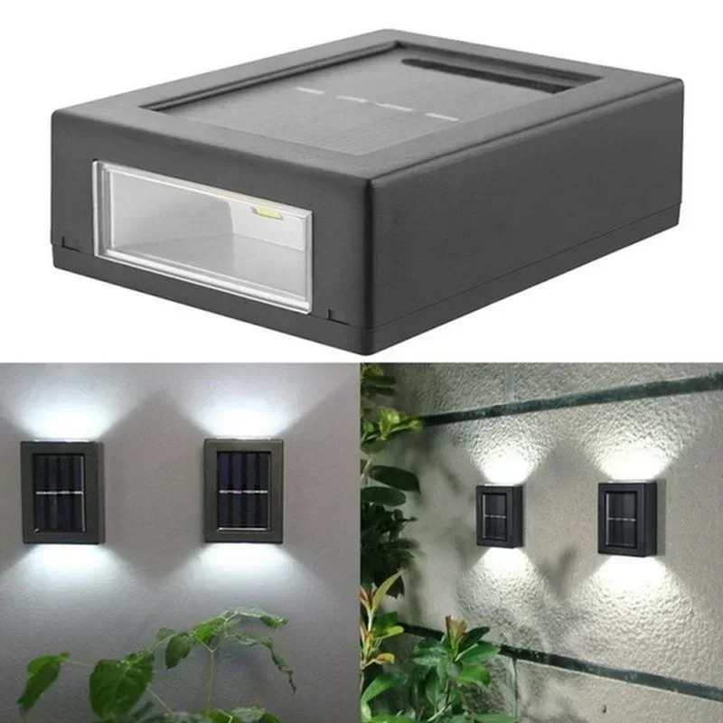 Solar-Wandleuchten nach oben und unten, 6er-Pack, beleuchten Sonnenlichtsensor-Lampe für den Außenbereich, IP65, LED, moderne Deckbeleuchtung, Dekor, Haus, Terrasse, Veranda