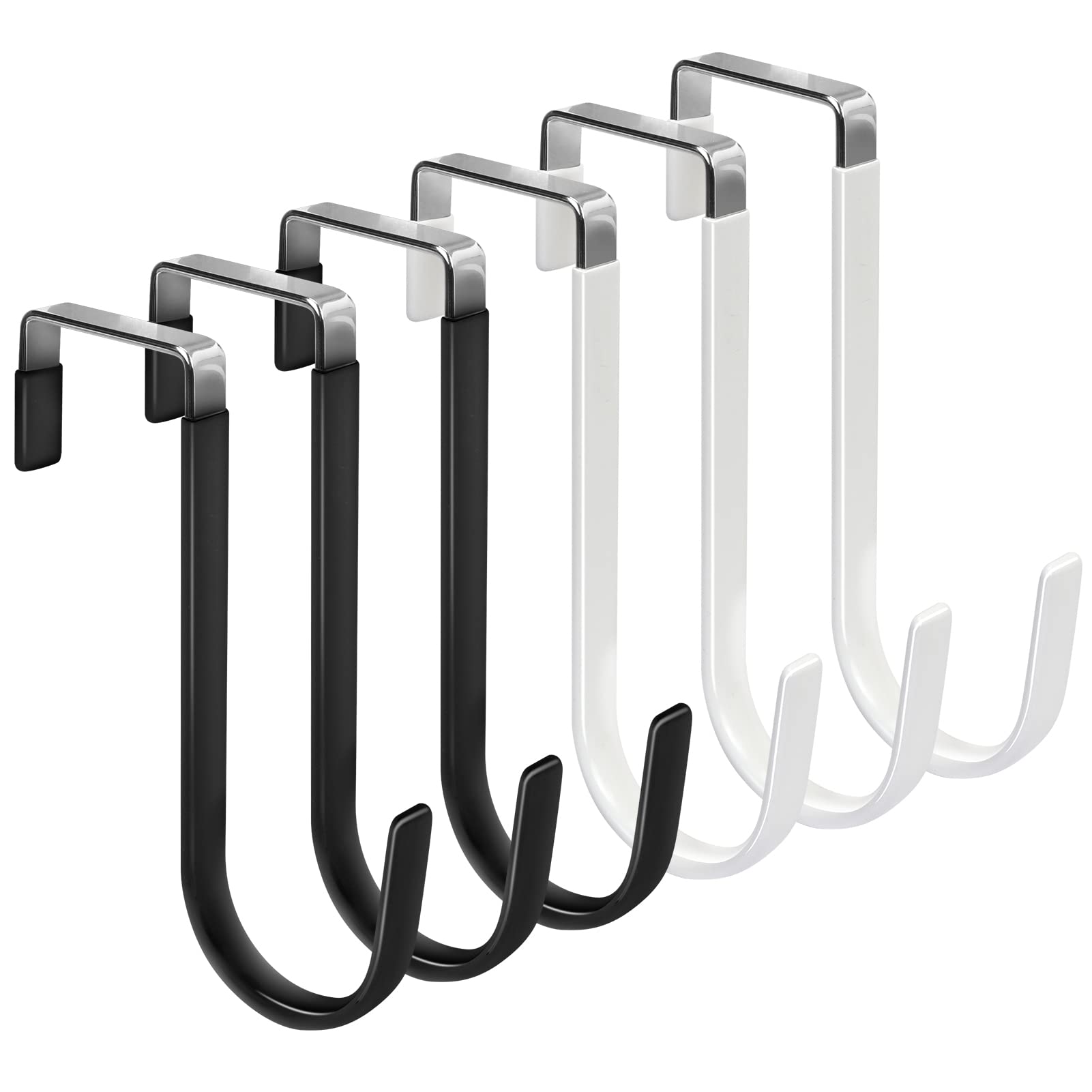 Deurhangers Haken met rubberen organizerhaken voor woonkamer, badkamer, slaapkamer, keuken Hangende kleding, handdoeken, hoeden, jassen: Dark Gray