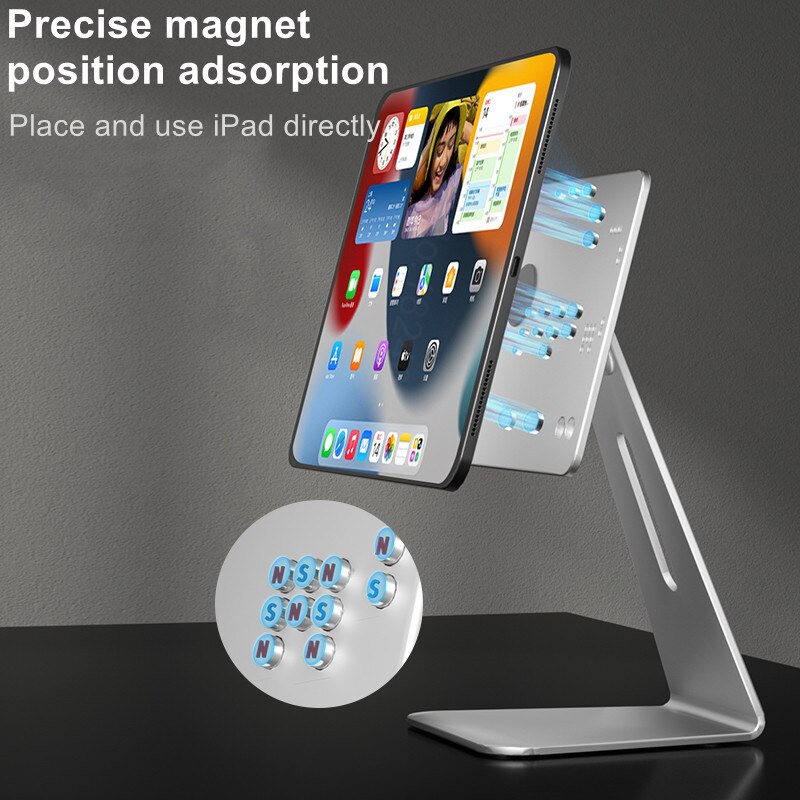 Soporte magnético de escritorio para tableta, accesorio ajustable de aluminio para iPad Pro de 12,9/11 pulgadas, iPad Air de 10,9 pulgadas