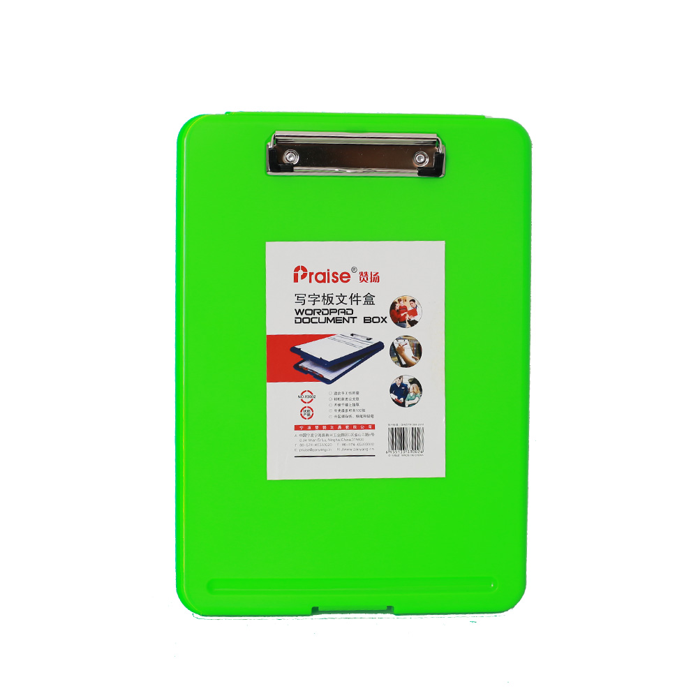 Candy Color Multifunctional File Case Plastic Clipboard File Folder with Pen Hold and Hanging Holdes Office Supplies