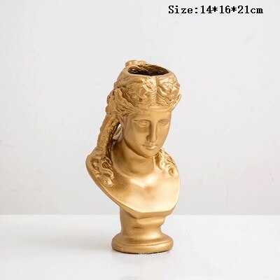 Nordisk venus staty skulpturer blomkruka david figur gipsväxt torkade blommor kruka hantverk skissa vardagsrum dekoration: Venus (guld)