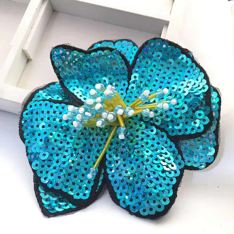11Cm Twee Lagen Kleurrijke Pailletten Sticker Bloem Patch Naaien Kleding Decoratie Applique
