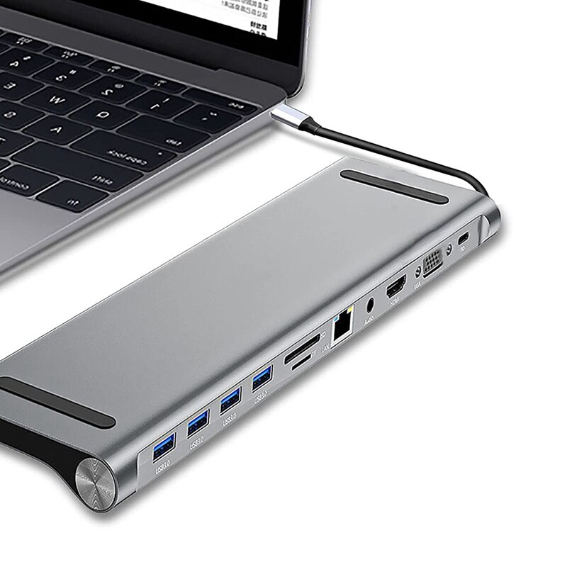 USB C Hub, USB-C Laptop Docking Bahnhof, typ C Hafen PD SD TF Kartenleser Gigabit Ethernet Typ C Adapter für: Ursprünglich Titel