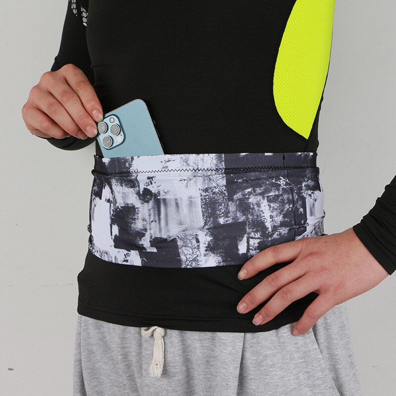 Riñonera ligera para correr para hombre y mujer, cinturón deportivo para teléfono móvil con bolsa oculta, bolsas de gimnasio, riñonera para correr: Gray-M