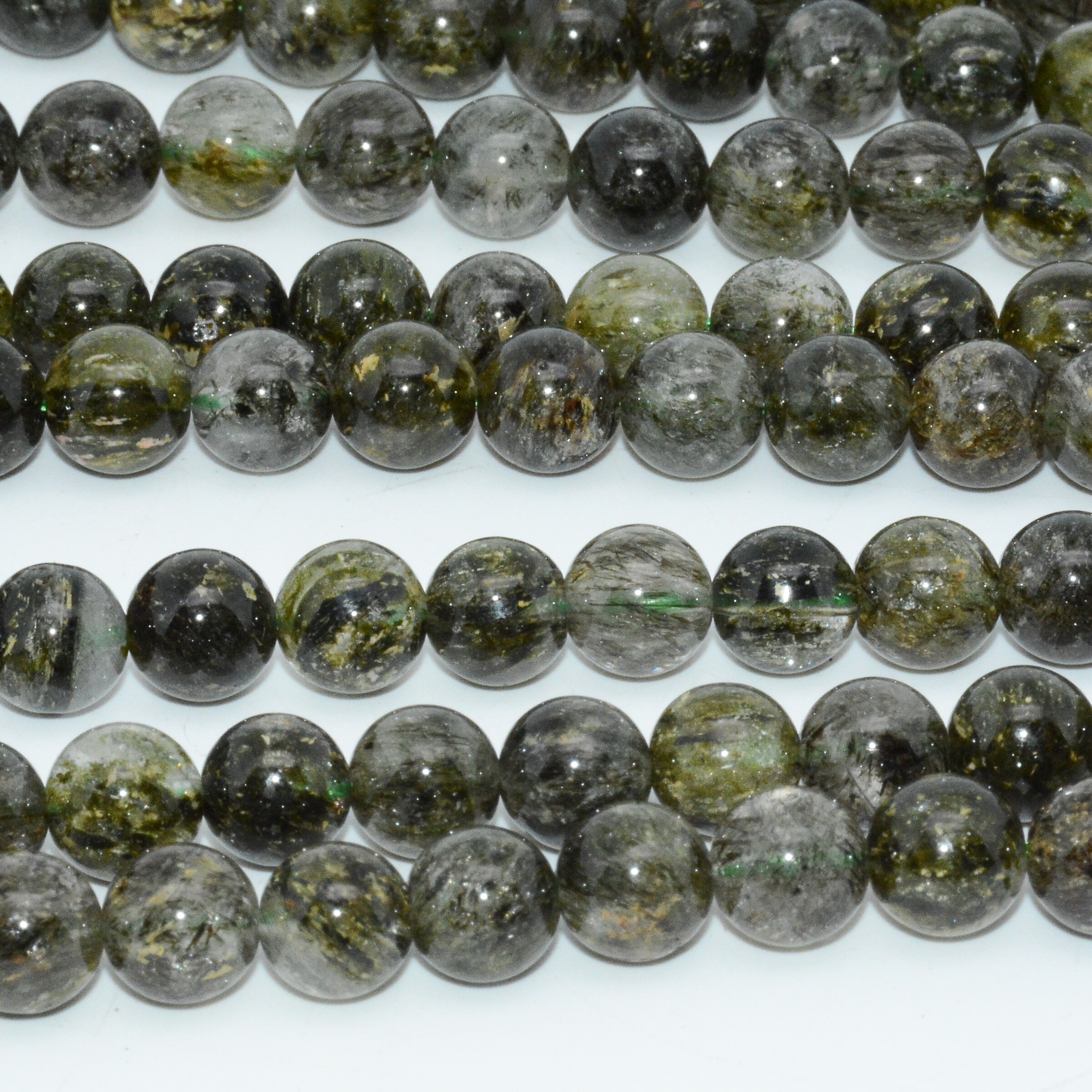 Natuurlijke Groene Rutilated Toermalijn Quartz Losse Ronde Kralen 6Mm, 8Mm, 10Mm