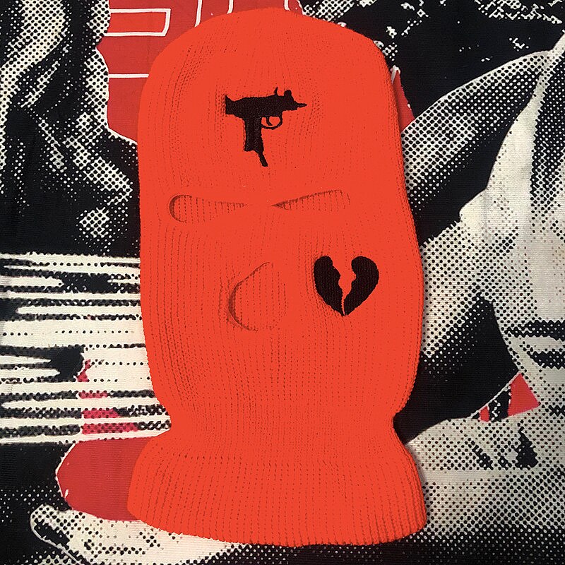 Passamontagna per casco da motociclista Bandana da uomo nera antivento moto Scooter maschera da sci a maglia calda cappello invernale copricapo sciarpa maschera: orange